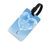 Soft TPU Luggage Tags with Name ID Card - Winter Hearts Suitcase Tag for Travel Bag Tags for Suitcase, Duffel & Backpack 2.6" X 4.1", Black-style, One Size, classic