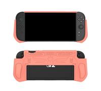 Soft TPU Protective Cover Shell For Switch 2 One-piece Insertable Base Case Anti-scratches Shockproof Drop-resistant Damage-proof Sleeve Stand Accessories with Comfortable Feel (Orange)
