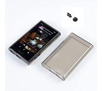 Soft Transparent Protective Shell Skin Case Cover for Sony Walkman NW-A306 NW-A307 NW-A300 Series with Dust Plug (Clear Black)