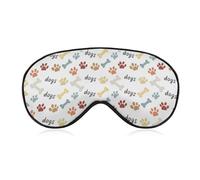 Soft Travel Blackout Sleeping Eye Mask Dog Paw Bones Print Eye Covers Sleep Shade Cover Blindfold for Women Men