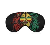 Soft Travel Sleep Eye Mask, Shade Eye Cover, Blindfold Party Game Eye Mask, Reggae King Rasta Flag Lion Black
