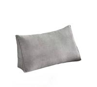 Soft Triangu Backrest Cush Cover lumbar support pillow protector with side ket for bed sofa couch (Cover Only) Light Gray 90 x 35 x 20 cm
