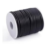Soft tubing Hollow Pipe Tubing Rubber Cord with 1mm 1.5mm 2mm Hole Solid Rubber Tube Cord with Plastic Spool 2mm 3mm 4mm Industrial Rubber (Color : Black, Size : 2mm Hole 1mm 50m)