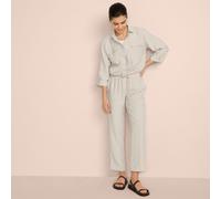 Soft Twill Cropped Tie Waist Joggers lands end Stone 12