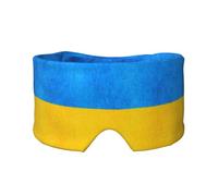 Soft Ukrainian Flag Print Eyes Cover with Adjustable Strap for Sleeper Night Sleeping Work Nap and Yoga