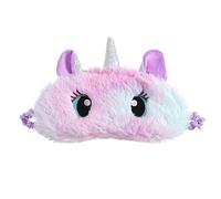 Soft Unicorn Eye Mask, GLADFRESIT Cute Plush Eye Mask with Silk Strap - 3D Cartoon Blindfold Sleeping Eye Patch for Girls, Women, Kids (Purple)