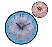 Soft Universe Flower Night Light Wall Clock LED Wall Clocks Silent Battery-Operated Glow in The Dark Large Digital Display for Bedroom Living Room Kitchen, 12 Inch