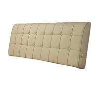 Soft Upholstered Bed Wedge Pillow Synthetic Leather Backrest Cushion for Single/Double Beds Supportive Headboard Pillow (200x58x10cm Coffee)