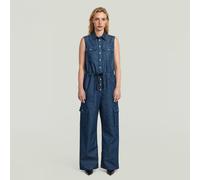 G-star Soft Utility Sleeveless Jumpsuit Blue XS Woman