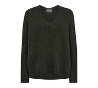 Soft V-Neck Knit Jumper Grape Leaf - female - MOS MOSH - V-neck Knitwear - Green - XL - Knitwear XL