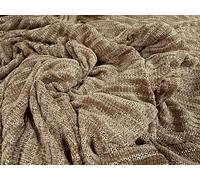 Soft Velour Knit Fabric, per metre - Stripe - Light Brown