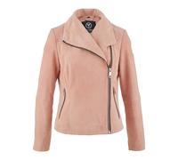 Soft Velour Leather Jacket Dal Bella - female - Carlo Colucci - Leather Jackets - Pink - M - Jackets M