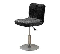Soft Velvet Bar Stool Covers With Back 1/2/4/6 PCS, Stretch Crushed Velvet Dining Room Swivel Barstool Chair Seat Cover Counter Height Mid Low Chair Protectors For Pub ( Color : Black , Size : 1PCS )