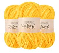 Soft Velvet Chenille Yarn for Crocheting, Super Bulky Yarn for Blankets