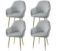 Soft Velvet Dining Chair Covers Set - 4-Piece Removable Slipcovers for High-Back Swivel Chairs, Stretchable Light Gray Furniture Protection.