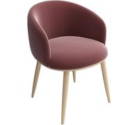 Soft Velvet Dining Chair with Metal Legs for Living Room Dining Room Restaurant Hotel Balcony - Elegant Wine Red Accent Chair for Bedrooms & Corridors