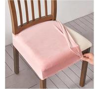 Soft Velvet Elastic Backless Chair Covers | Washable, Scratch-Resistant | Perfect for Kitchen, Dining Room & Events | Set of 4 (Nude Pink)