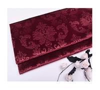 Soft Velvet Fabric by The Meter 140cm 55'' Wide Embossing Floral Pattern Velour Material Upholstery Drapery Fabrics for Sewing Crafts, Cushion, Furniture(Color:Burgundy)
