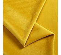 Soft Velvet Fabric Upholstery Dressmaking Curtain Blind Cushion Craft Velour Material 150 Cm Wide Sold by The Meter(Color:Yellow)