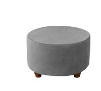 Soft Velvet Round Stool Cover Elastic Stretch Slipcover All-Inclusive for Bedroom Seats Stylish Chair Protector A6 Size M - Enhance Home Décor