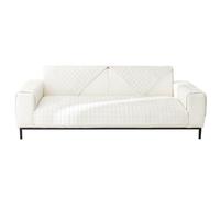 Soft Velvet Sofa Cover AntiSlip Quilted for 1 2 or 3 Seater LShape Protection Thick Fabric White 70cm Wide × 2m Long for Your Living Room.