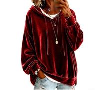Soft Velvet Sweatshirt Women Long Sleeve Hooded Pullover
