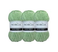 Soft Velvet Yarn Chenille Yarn for Crocheting Super Bulky 3x100g (3x75 yds) Baby Blanket Yarn for Knitting Amigurumi Yarn for Crochet Weaving Craft (Asparagus Green, 3 Skeins)