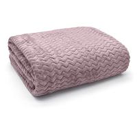 Soft Velvety Plush Throw Blanket Zig Zag Chevron Patterned Blanket for Bed, Sofa Chair/Settee/Couch Throwover Flannel Fleece (Mauve/Purple, Single/Travel)