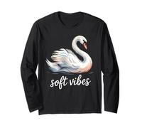 Soft Vibes Swan Calm Peaceful Serene Minimalist Bird Long Sleeve T-Shirt