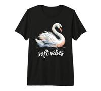 Soft Vibes Swan Calm Peaceful Serene Minimalist Bird Premium T-Shirt