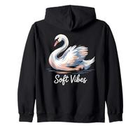 Soft Vibes Swan Calm Serene Graceful Peaceful Waterfowl Zip Hoodie