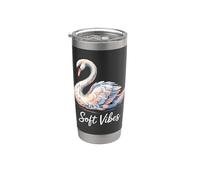 Soft Vibes Swan Graceful Serene Minimalist Elegant Stainless Steel Insulated Tumbler