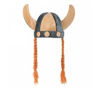 Bristol Novelty BH557 Viking Helmet Soft & Plaits Costume | 1 Piece | Multicoloured | One Size-Adult, womens, Multi-colour