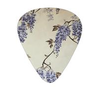 Soft vines printed guitar picks, 12-piece set with thin, medium, and thick styles, comes with a storage case