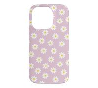 Soft Vintage Daisy Floral Pattern - Pink Background Case for iPhone 14 Pro