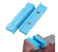 Soft Vise Jaw Pads, 2-Pack Rubber Bench Vice Jaws with Magnets for 4/5/6 Inch Metalworking Tools, Blue Protective Clamps for Wood Plastic