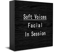 Soft Voices Facial In Session Home Office Decor Wooden Box Sign, Decorative Positive Office Desk Accessories Wood Plaque Wood Table Sign For Tv Cabinet Shelf 5 X 5 Inch