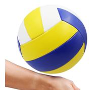 Soft Volleyball for Games/Training Size 5 Soft PVC Volleyball with Rubber Lining Leakproof Blue & Yellow & White Volley Ball for School, Beach, Gym