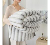 Soft Warm Faux Rabbit Plush Fleece Blankets Thick 1000 GSM Throws for Sofa Large Fluffy Versatile Blanket Bed Throw for Bedroom, Couch, Travel, Kidsroom, Camping,Black,200X230cm 1.6Kg