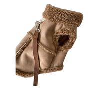 Soft Warm Fleece Dog Jacket With D-Ring Lightweight Windproof Pet Coat For Schnauzers Shiba Inus Poodles Chihuahuas,Brown,M