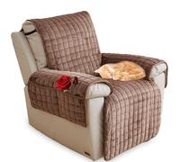 Soft Warm Recliner Chair Cover Non-Slip Thickened Flannel Sofa Slipcover for 1 2 3 Seaters with Side Pocket Armchair Protector for Living Room (Coffee 53 * 190cm)
