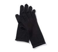 Soft Warm Rolled Edge Winter Gloves for Women, 100% Cashmere Split Finger Five-Fingers Knitted Gloves, Ladies Casual Fine Knit Thermal Gloves Full Fingers Mitten for Running Cycling Driving Black F
