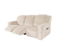 Soft Washable Fur Recliner Cover for 3-Seater Sofa Couch Protector with Keys - Comfortable Durable and Stylish Chaise Furniture Protector