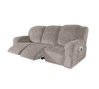 Soft Washable Fur Recliner Cover for 3-Seater Sofa Couch Protector with Keys Durable Stretchable Cover for Reclining Furniture Easy to Clean Stylish Home Décor