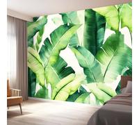 Soft Watercolor Large Banana Leaf Wall Mural,Non-Woven White Wallpaper 3D Effect - Self-Adhesive Wallpaper for Living Room Bedroom Office Decor 150 x 105 cm（WxH