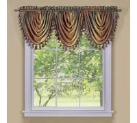 Soft Waterfall Valance Window Curtains - 46 Inch Width, 40 Inch Length - Ombre (Autumn) - Light Filtering Decorative Polyester Drapes for Bedroom Living & Dining Room by Achim Home Decor