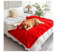 Soft Waterproof Dog Blankets for Extra Large Dogs, Liquid Pee Proof Pet Blanket for Dog Puppy Cat, Sherpa Fleece Puppy Blanket, Protector Cover for Small Medium Large Dogs Cats,Red,59 * 79in