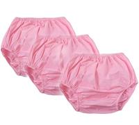 Soft Waterproof Incontinence Pants Pack of 3 Incontinence Pants for Women and Men Plastic Pants Adult Incontinence Pull-On Plastic Pants Covers Anti-Side Leakage Physiological C,Waist 65cm