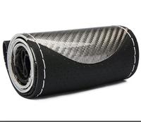 Soft Wheel Cover Steering Wheel Cover Soft Carbon Fiber Leather Braid On The Steering-wheel Of Car With Needle And Thread Steering Wheel Protectorf(Gray Thread)