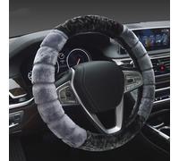 Soft Wheel Cover Universal Winter Super Soft Plush Car Steering Wheel Cover Warm Faux Auto Handlebar On The Steering-Wheel 37 38cm Steering Wheel Protectorf(GRAY)
